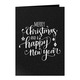 Merry Christmas and Happy New Year Vertical Folded Shimmer Holiday Cards Image 4 of 10
